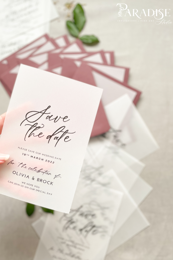 Dorothy Vellum Save the Date Cards