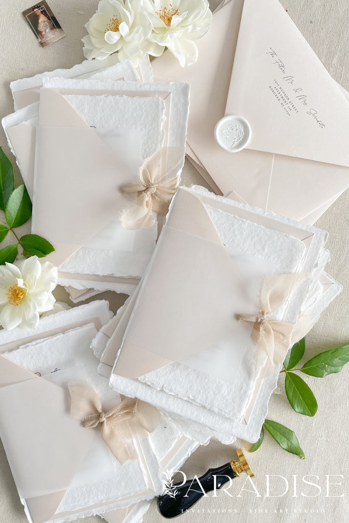 Rowan Handmade Paper Wedding Invitation Sets