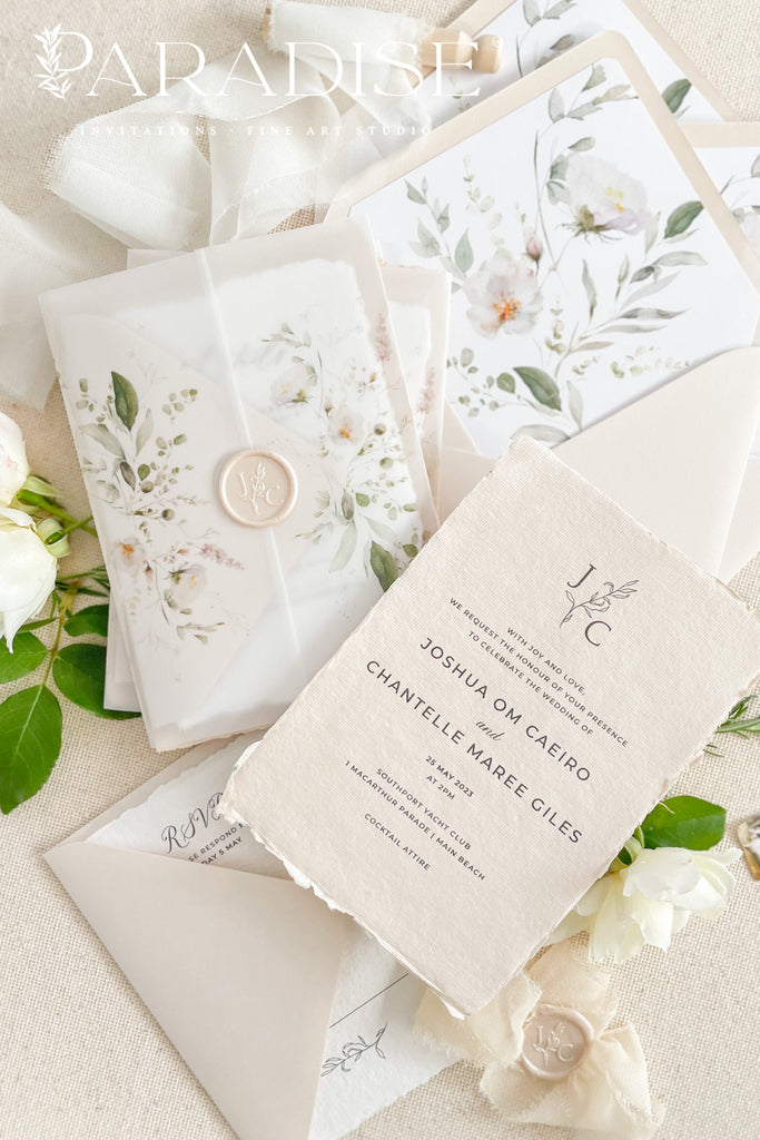 Charlie Handmade Paper Wedding Invitation Sets