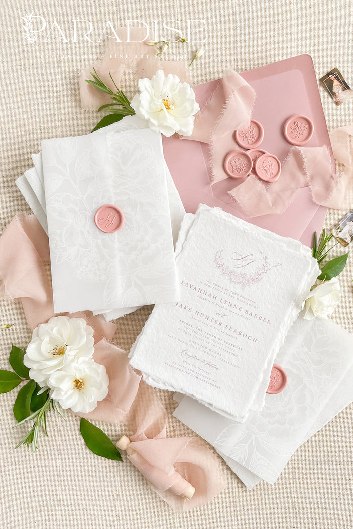 Eugenie Handmade Paper Wedding Invitation Sets