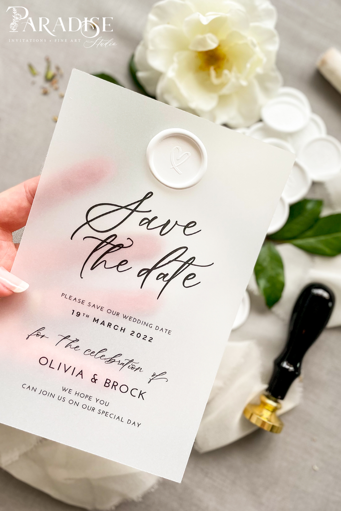 Opal Vellum Save the Date Cards