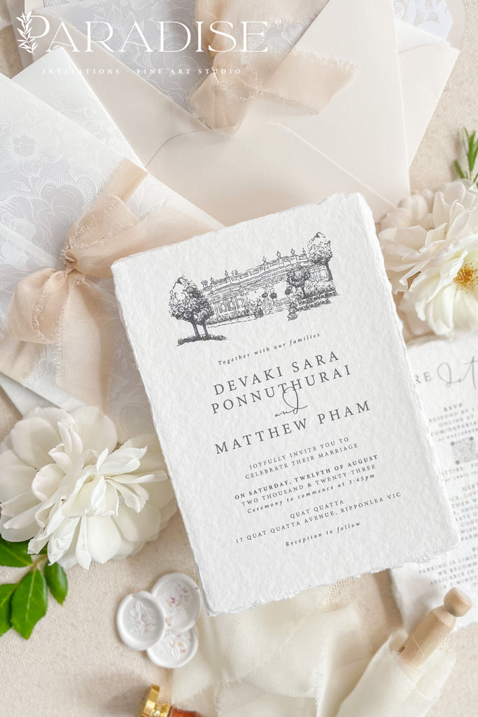 Calanthe Handmade Paper Wedding Invitation Sets