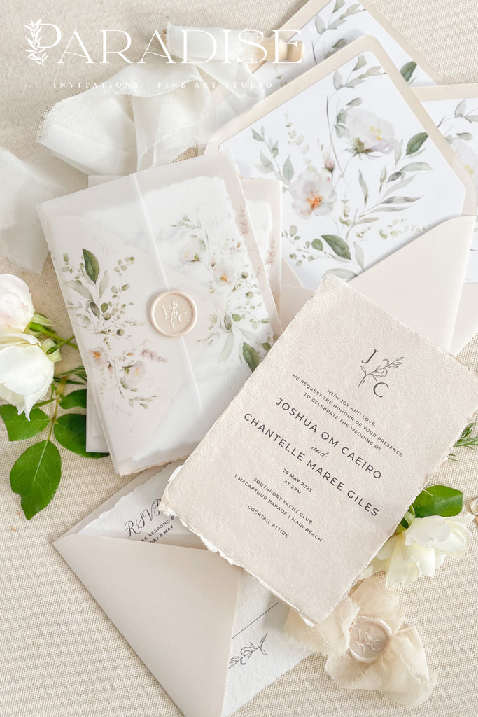 Charlie Handmade Paper Wedding Invitation Sets