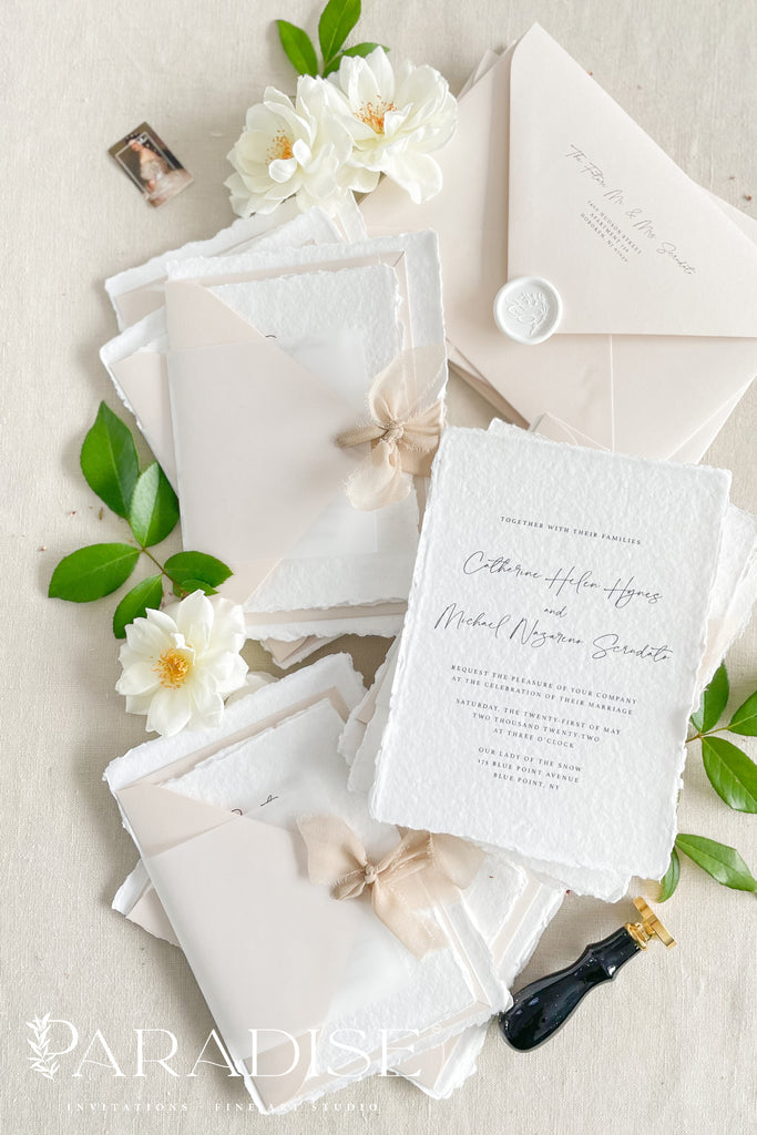 Rowan Handmade Paper Wedding Invitation Sets