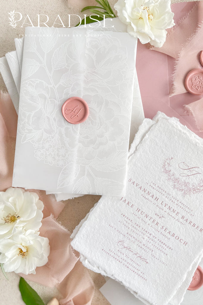 Eugenie Handmade Paper Wedding Invitation Sets