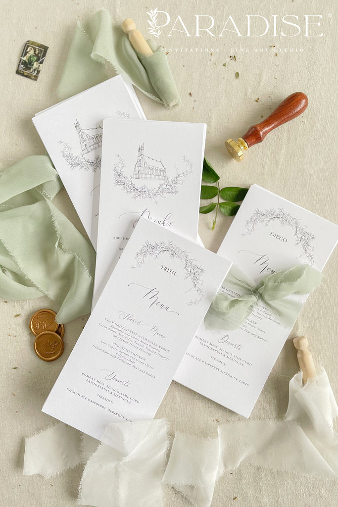 Lisette Modern Wedding Menus