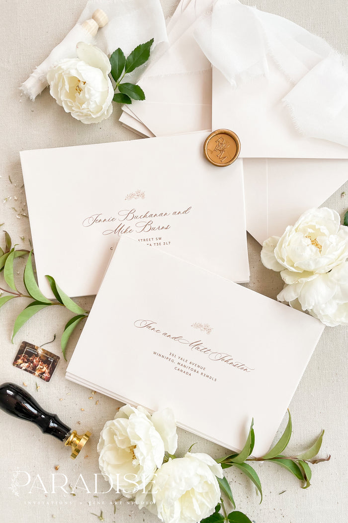 Almond Envelopes and Custom Address Printing