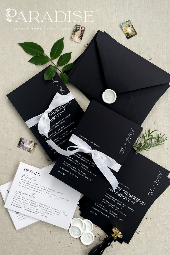 Augustine Black and White Wedding Invitations