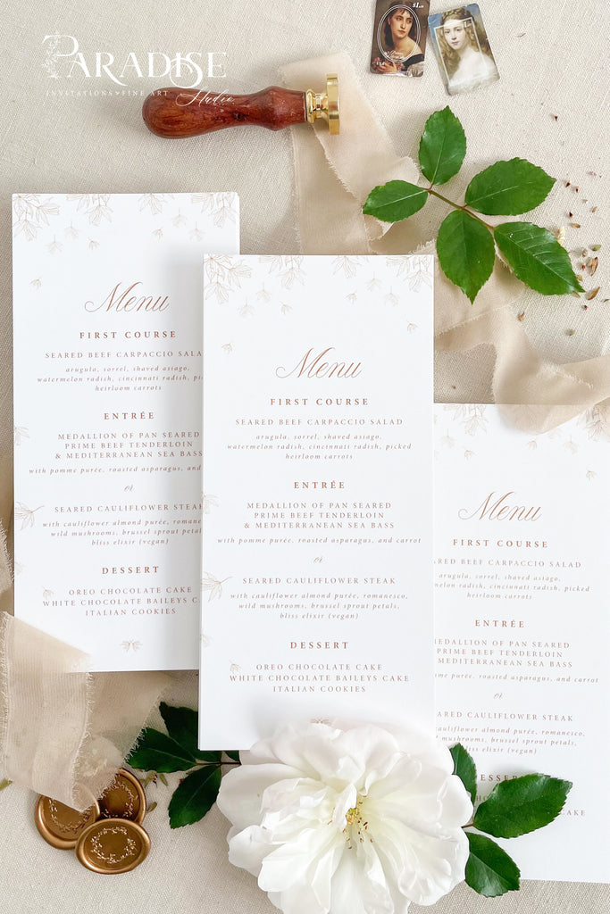 Saoirse Modern Wedding Menus