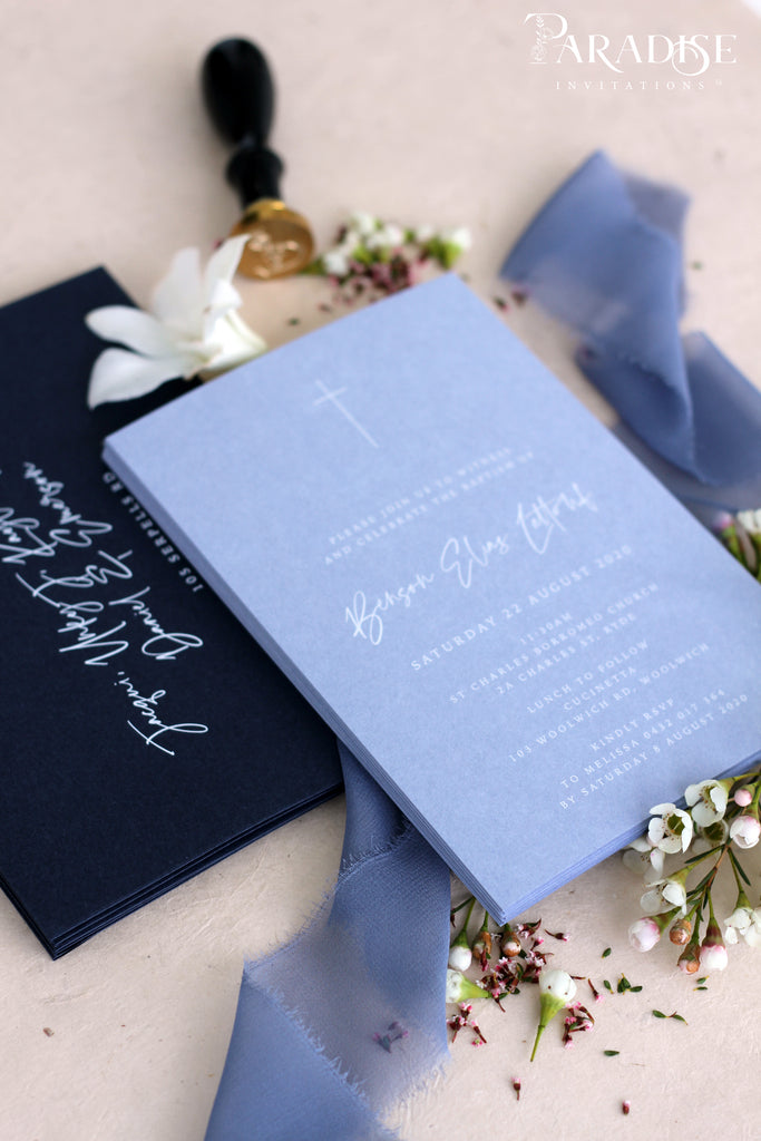 Madison Dusky Blue Christian Invitation