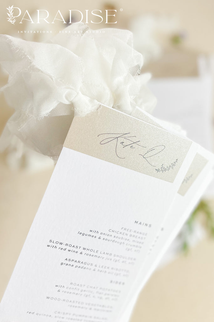 Diandra Calligraphy Wedding Menus