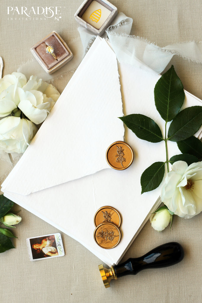 Floral Branch Monogram Wax Seals