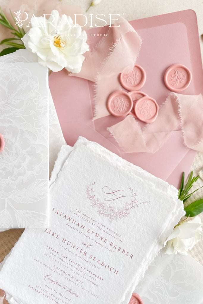 Eugenie Handmade Paper Wedding Invitation Sets