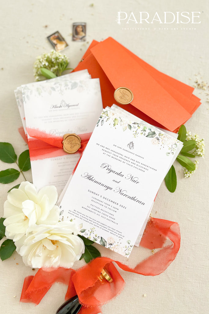 Khloe Greenery Wedding Invitation Sets