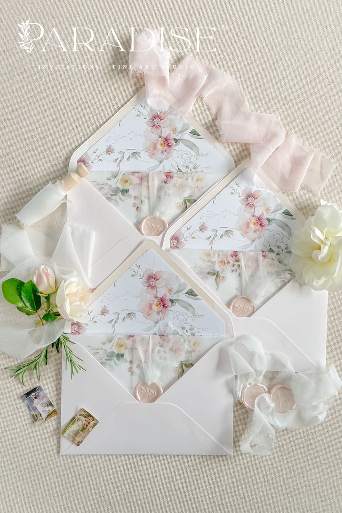 Nude Blush Envelopes and Watercolor Liners