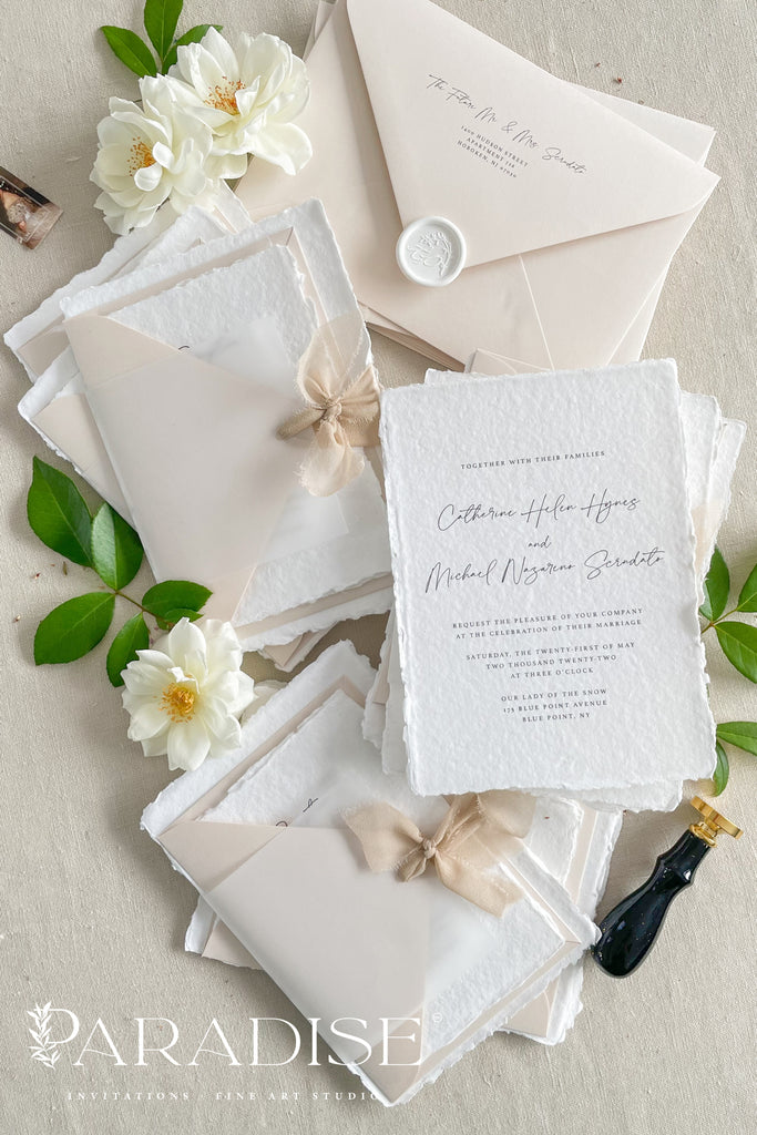 Rowan Handmade Paper Wedding Invitation Sets