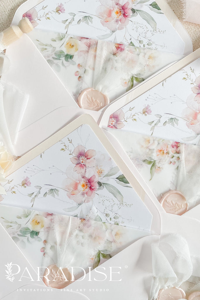 Nude Blush Envelopes and Watercolor Liners