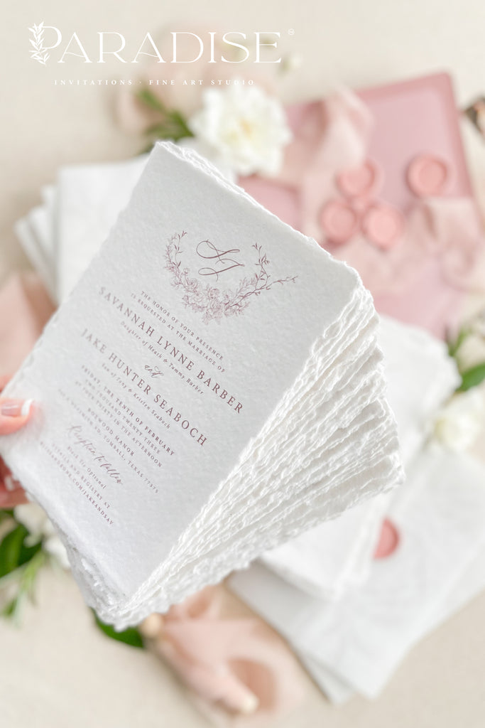 Eugenie Handmade Paper Wedding Invitation Sets