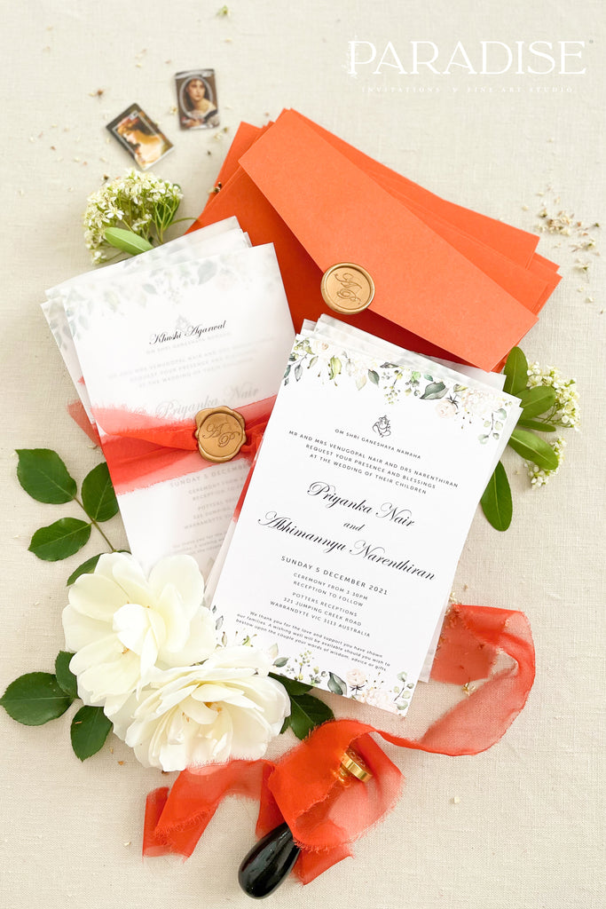 Khloe Greenery Wedding Invitation Sets