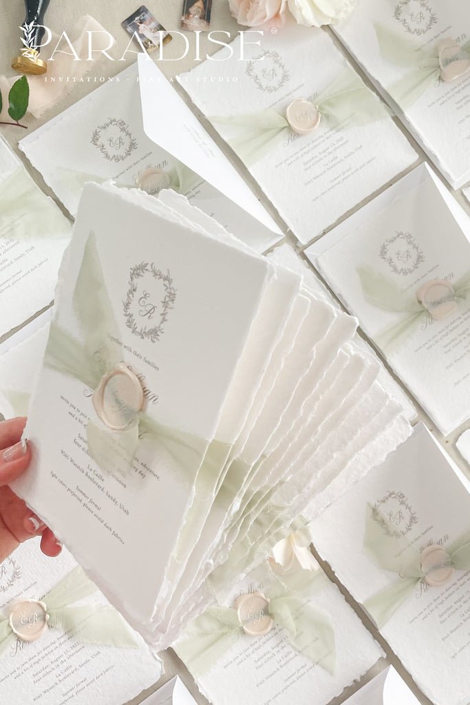 Suzanne Handmade Paper Wedding Invitation Sets