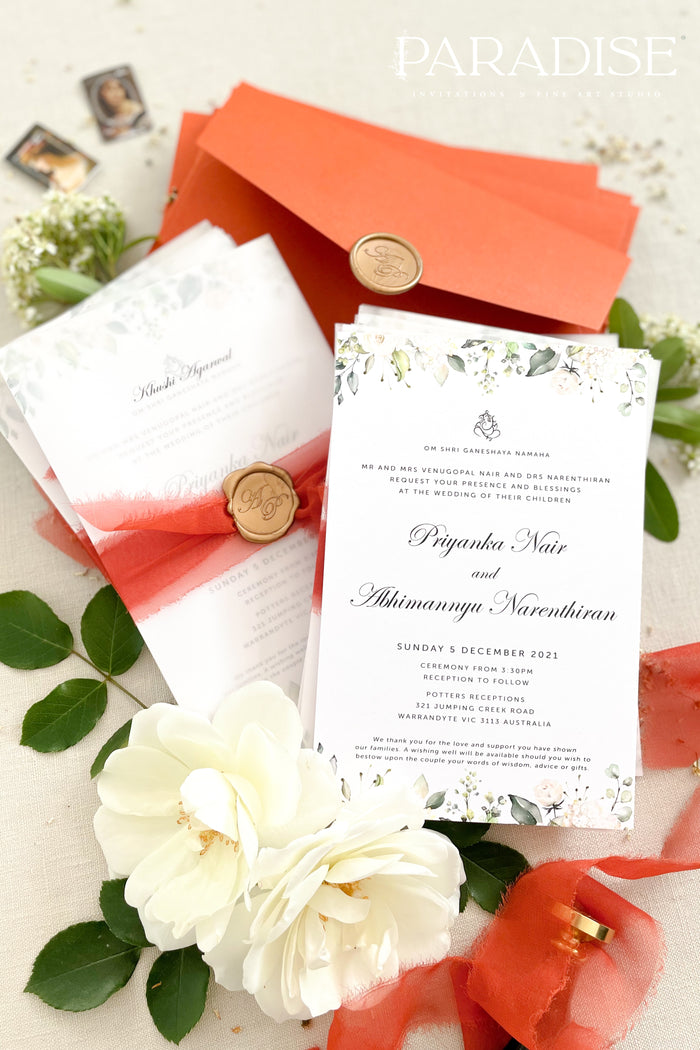 Khloe Greenery Wedding Invitation Sets