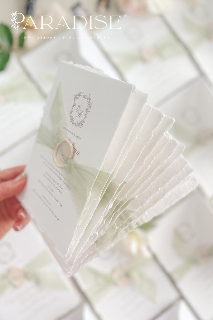 Suzanne Handmade Paper Wedding Invitation Sets