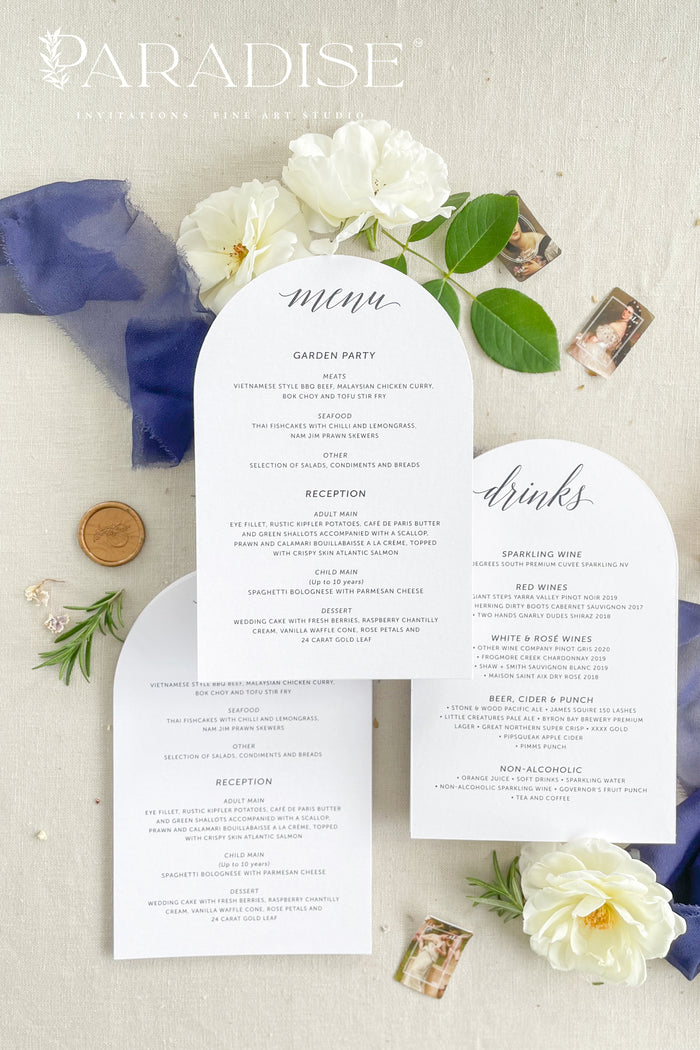 Jacquelyn Arch Shapped Wedding Menus