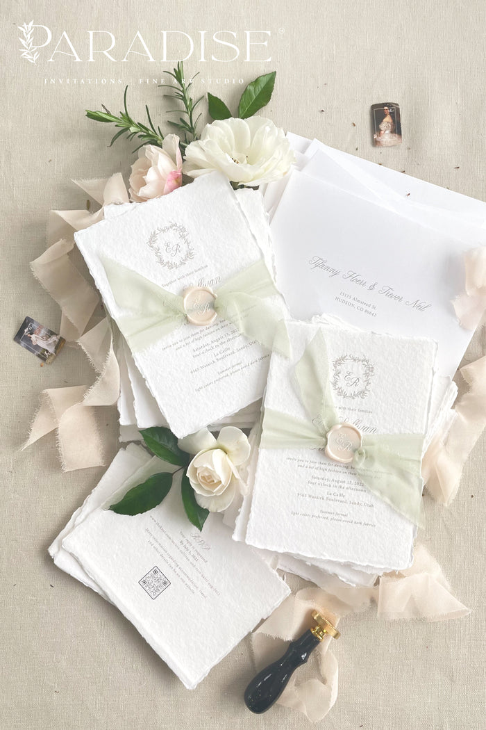 Suzanne Handmade Paper Wedding Invitation Sets