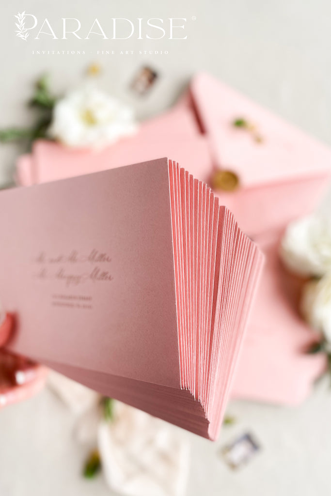 Dusty Pink Envelopes and Address Printing