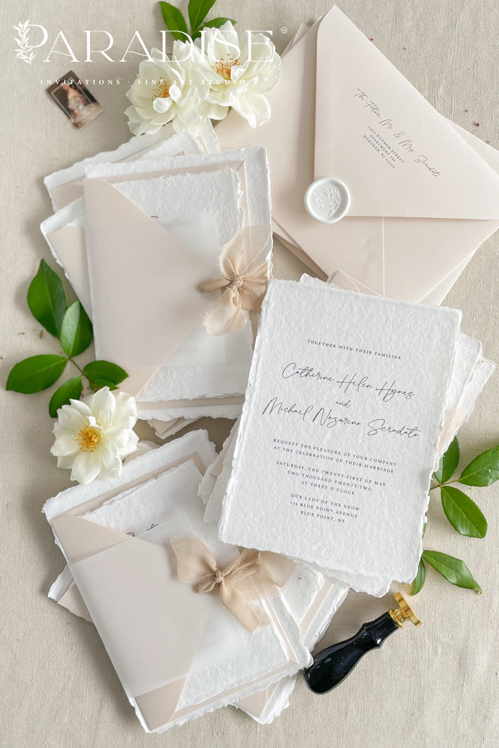 Rowan Handmade Paper Wedding Invitation Sets