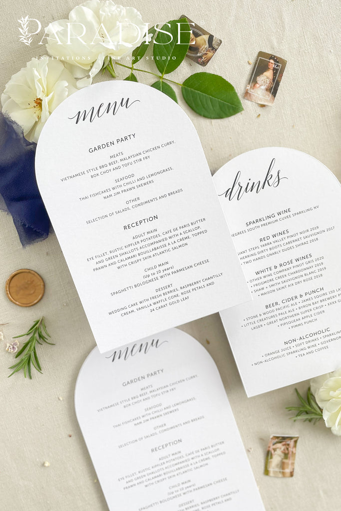 Jacquelyn Arch Shapped Wedding Menus