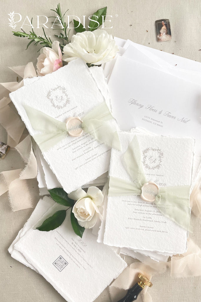 Suzanne Handmade Paper Wedding Invitation Sets