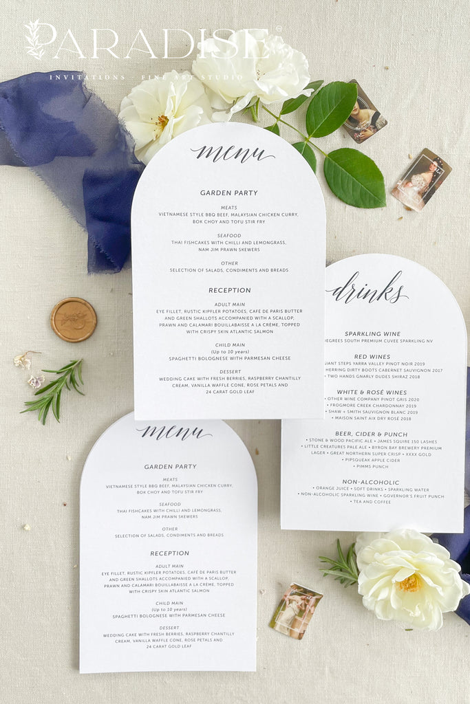 Jacquelyn Arch Shapped Wedding Menus