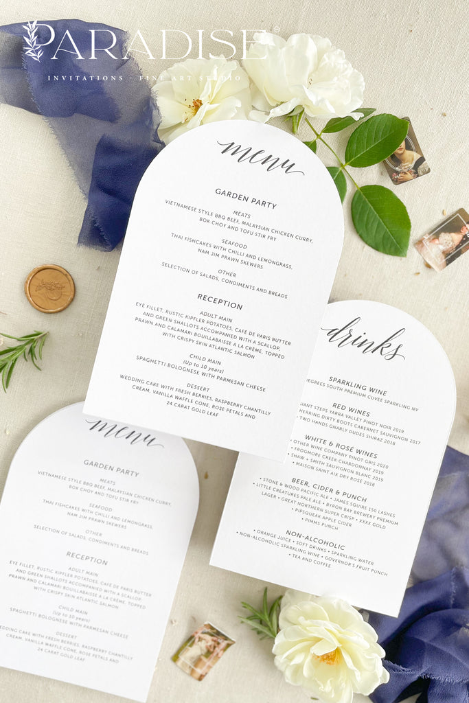 Jacquelyn Arch Shapped Wedding Menus