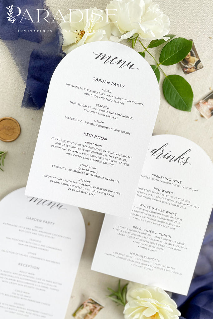 Jacquelyn Arch Shapped Wedding Menus