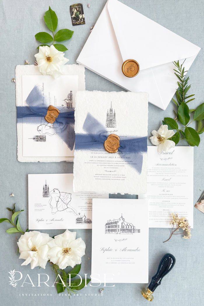 Celestiel Handmade Paper Wedding Invitation Sets