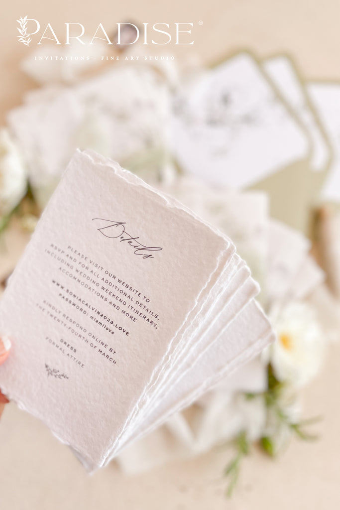 Amarante Handmade Paper Wedding Invitation Sets