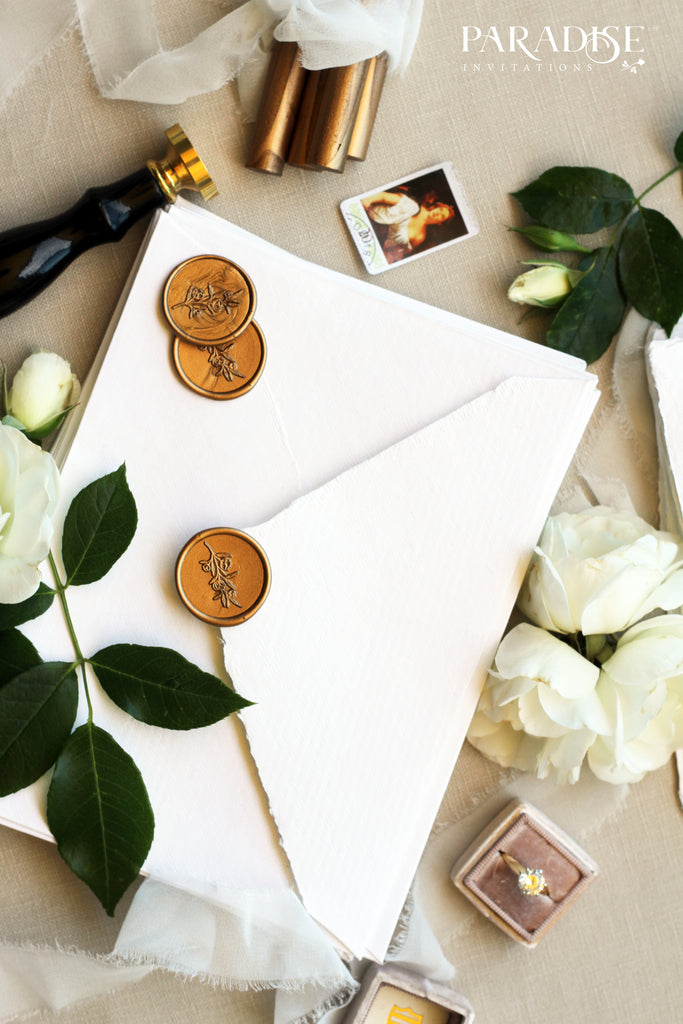 Floral Branch Monogram Wax Seals