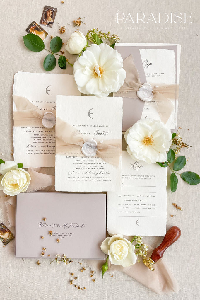 Cecilia Handmade Paper Wedding Invitation Sets