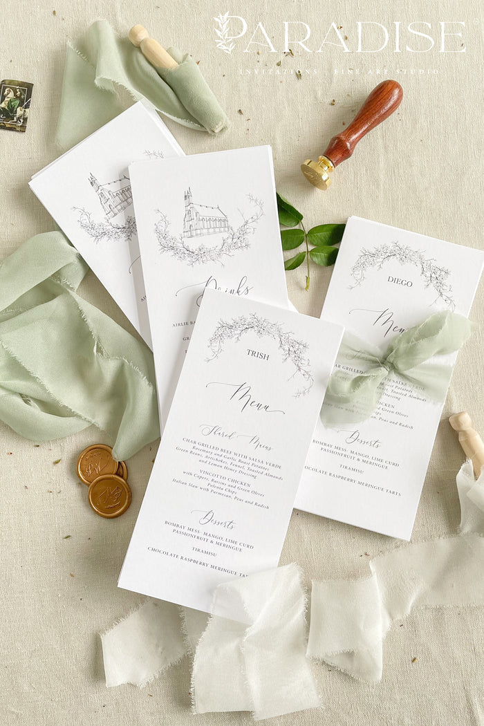 Lisette Modern Wedding Menus