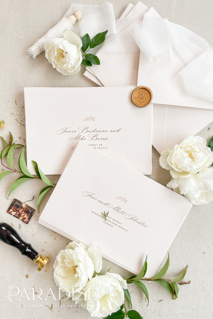 Almond Envelopes and Custom Address Printing