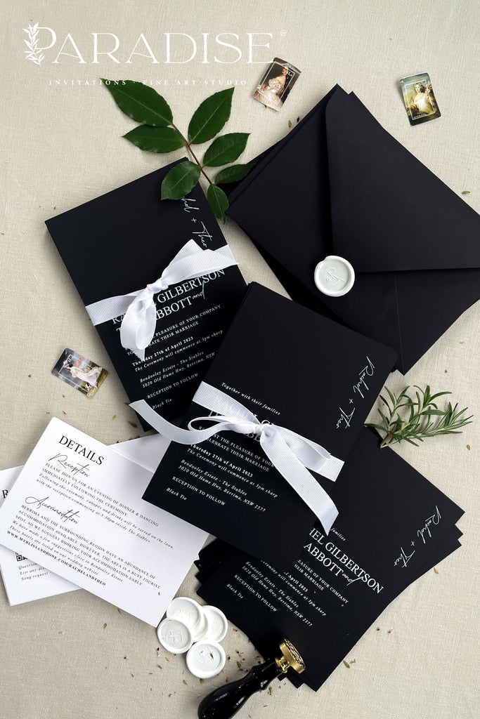 Augustine Black and White Wedding Invitations