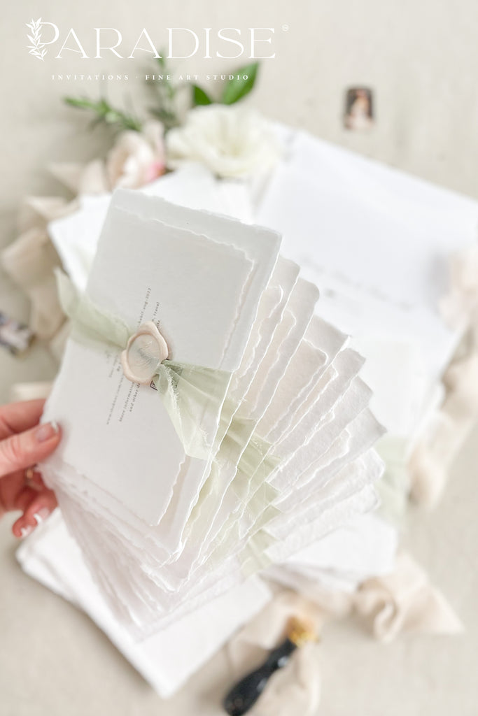 Suzanne Handmade Paper Wedding Invitation Sets