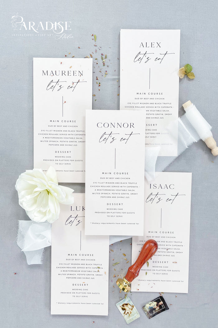 Idalia Modern Calligraphy Wedding Menus