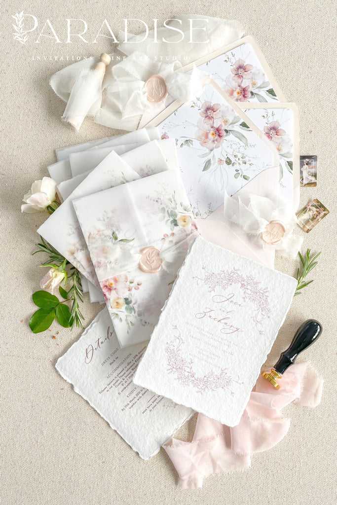 Clairese Handmade Paper Wedding Invitation Sets