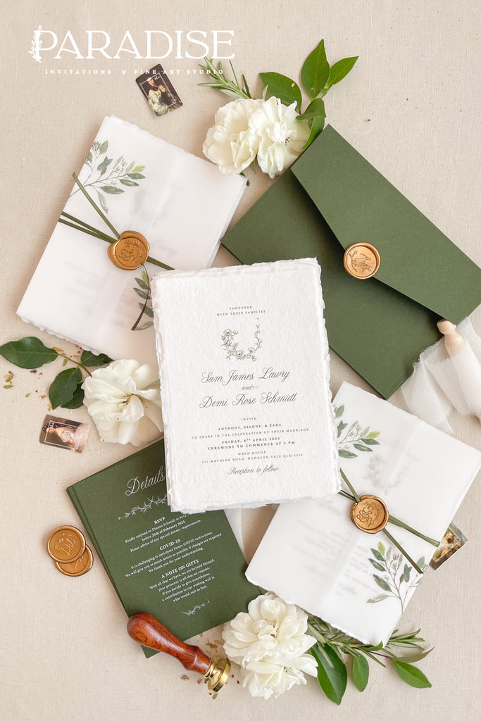 Kaylee Handmade Paper Wedding Invitation Sets