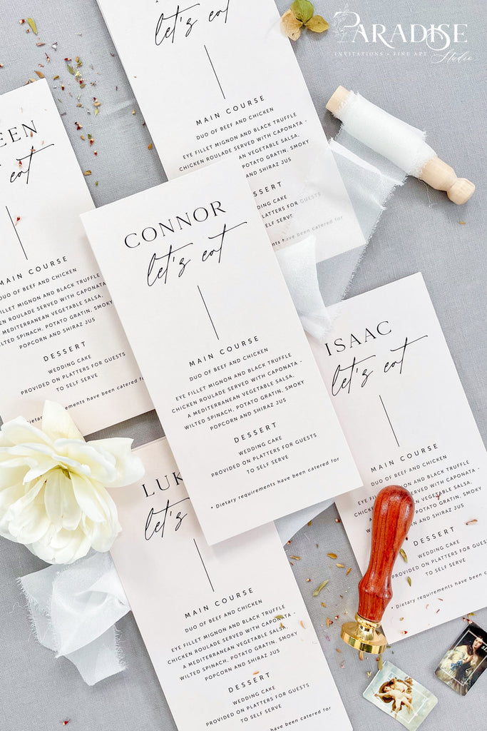 Idalia Modern Calligraphy Wedding Menus