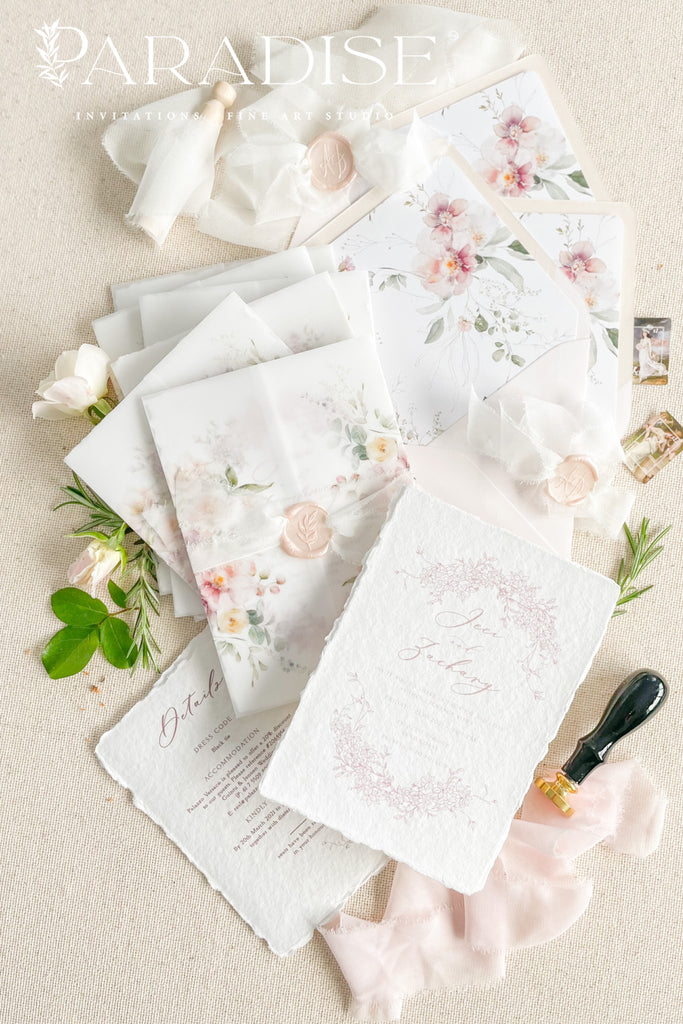 Clairese Handmade Paper Wedding Invitation Sets