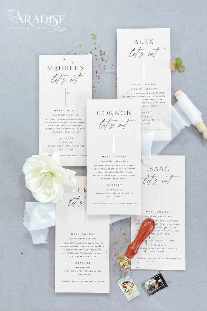 Idalia Modern Calligraphy Wedding Menus