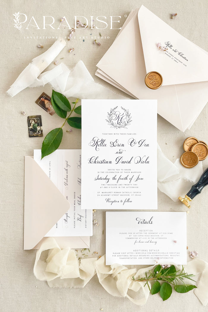 Cherree Monogram Wedding Invitations